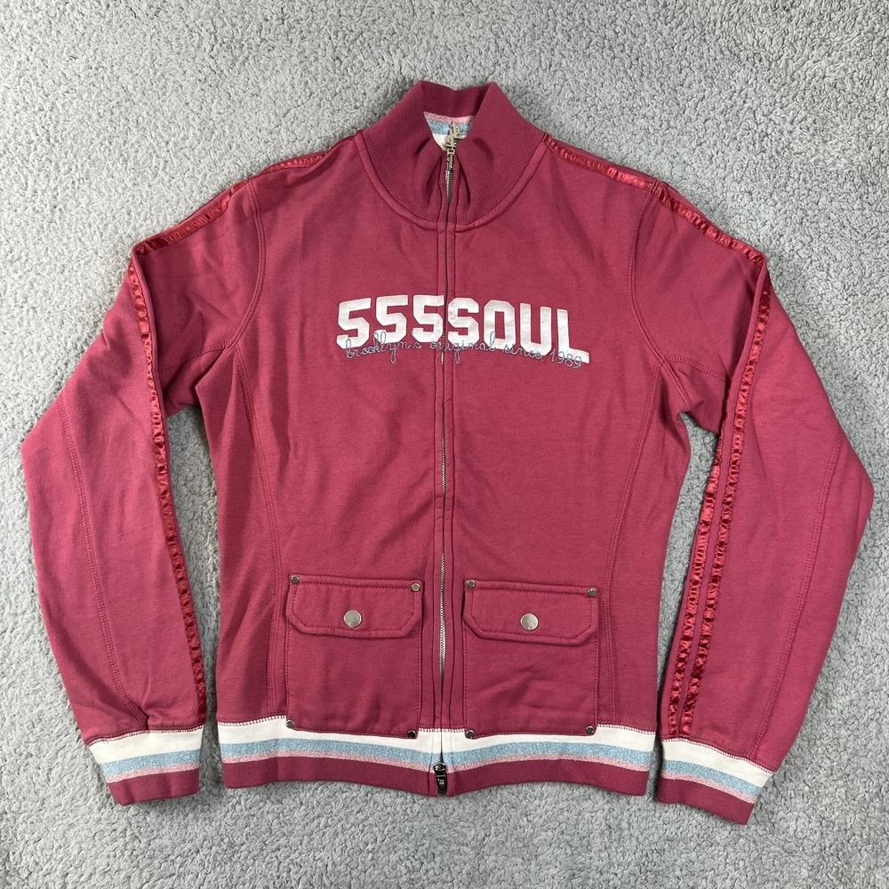 Triple Five Soul Track Jacket Full Zip-Up Streetwear Burgundy Women's M VTG NWT